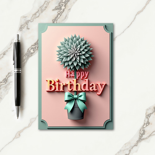 Pastel Birthday Topiary Card