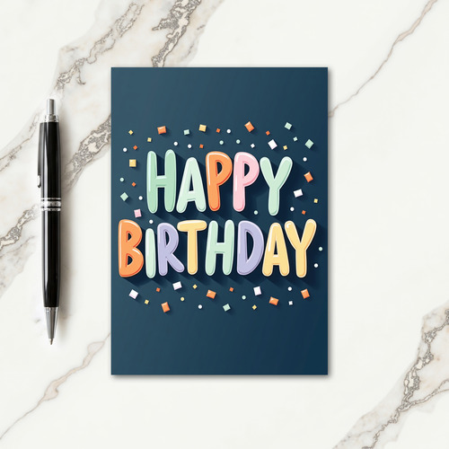 Pastel Birthday Typography Card