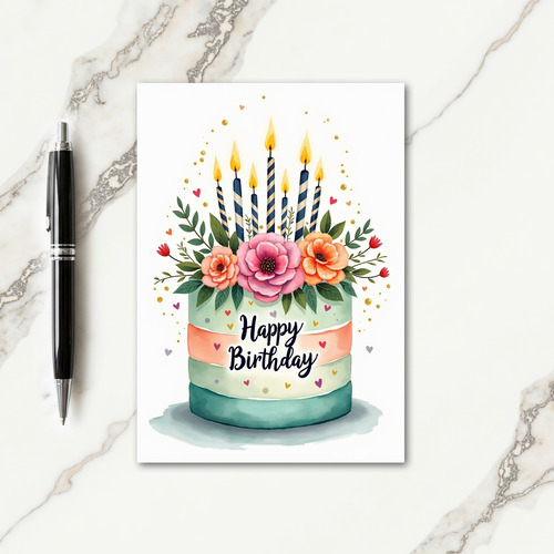 Pastel Bloom Birthday Card