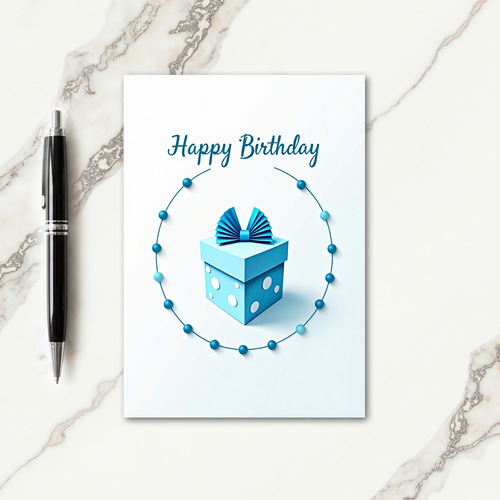 Pastel Blue Birthday Card