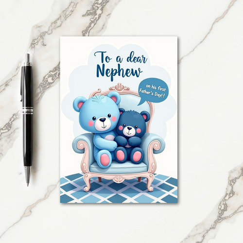 Pastel Blue Fathers Day Hug Card
