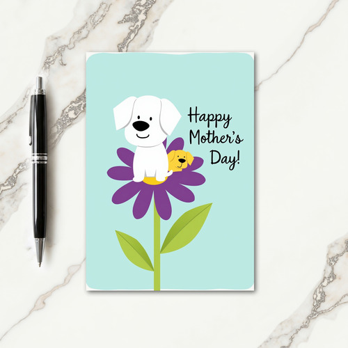 Pastel Blue Flower Petals Card