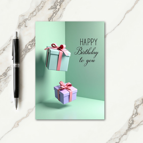 Pastel Boxes Birthday Card