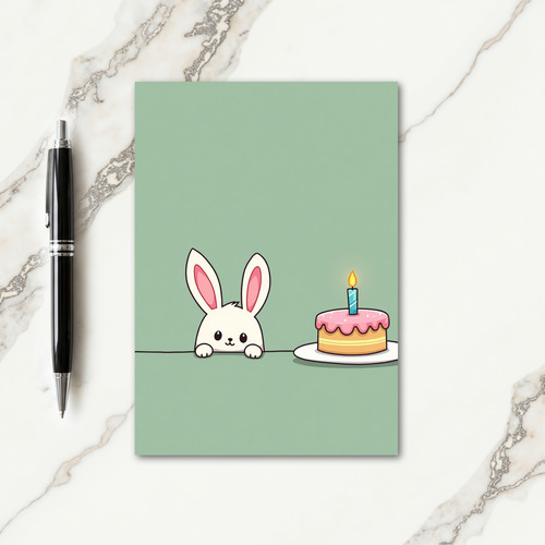 Pastel Bunny Birthday Card