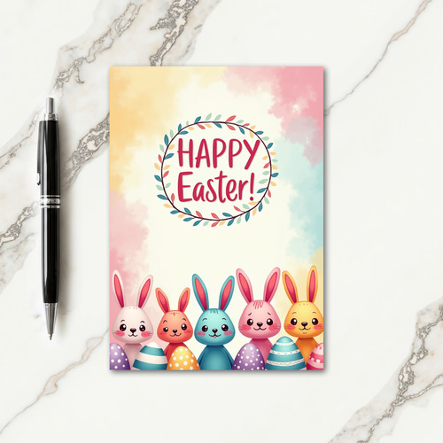 Pastel Bunny Easter Card