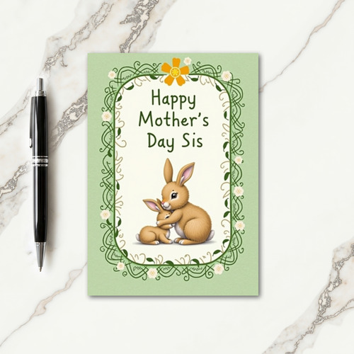 Pastel Bunny Mothers Love Card