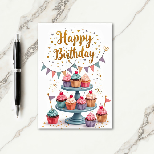 Pastel Bunting Birthday Card