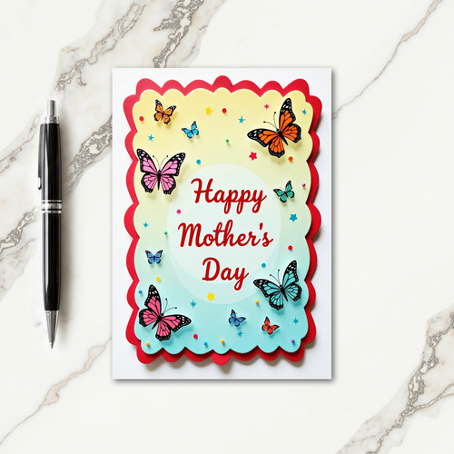 Pastel Butterfly Mothers Day Card