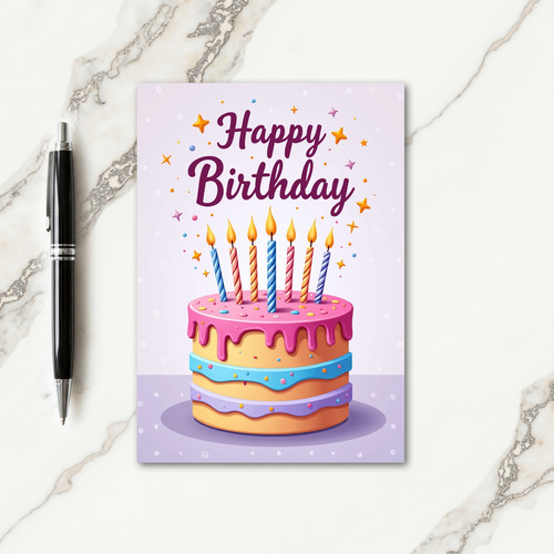 Pastel Cake Celebration Card