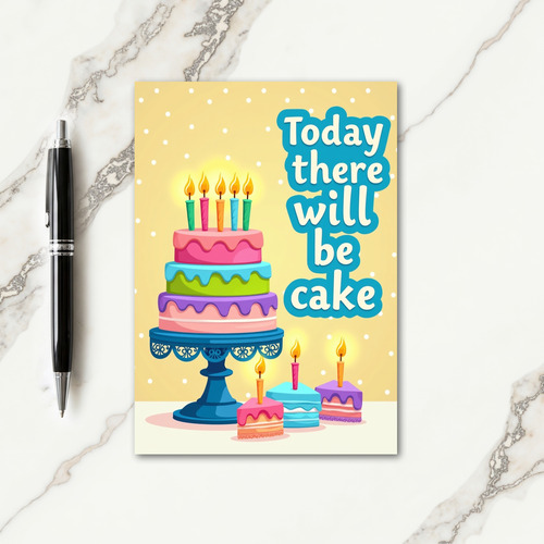 Pastel Cake Layers Birthday Card