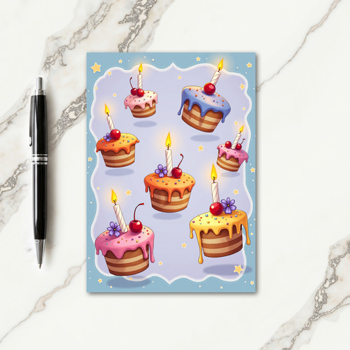 Pastel Cakes Birthday Card
