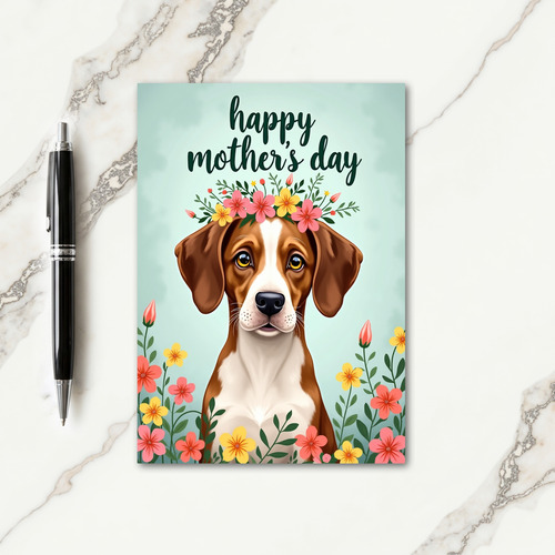 Pastel Canine Floral Card