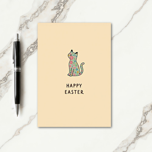 Pastel Cat Happy Easter Card