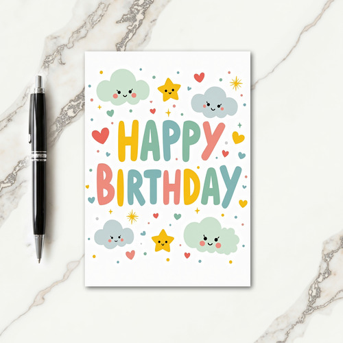 Pastel Cloud Birthday Card
