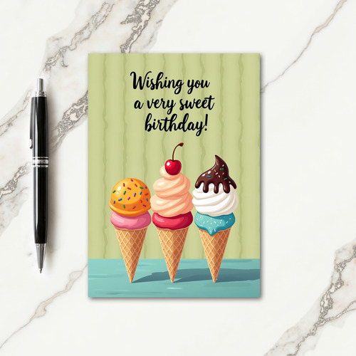 Pastel Cone Birthday Card