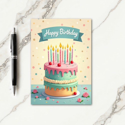 Pastel Confection Birthday Card
