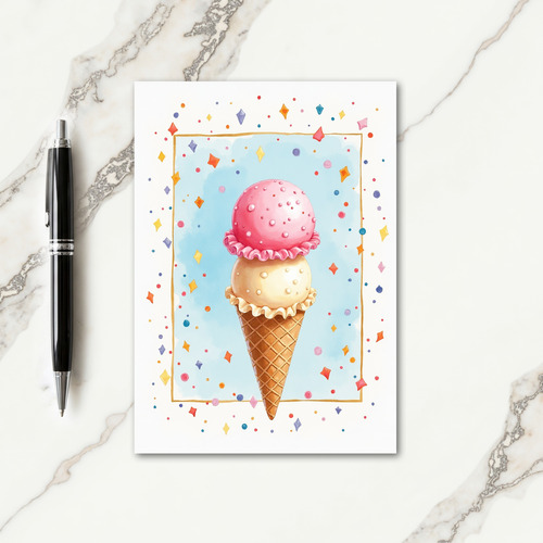 Pastel Confetti Birthday Card