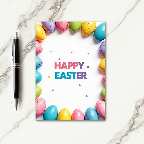 Pastel Egg Garland Easter Card
