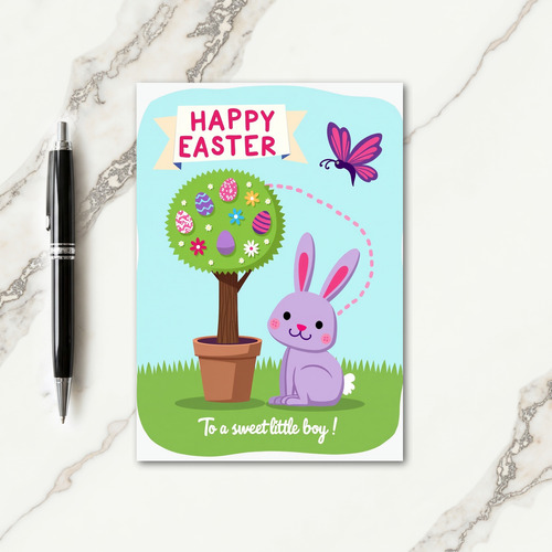 Pastel Egg Pattern Tree Card