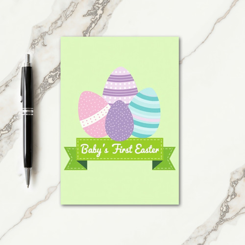 Pastel Eggs Kraft Paper Look Card