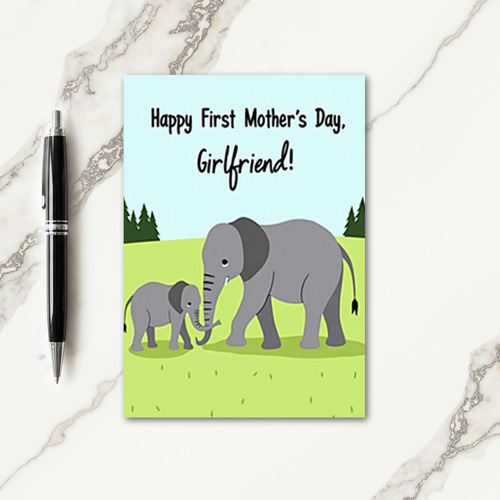 Pastel Elephants Mothers Day Card