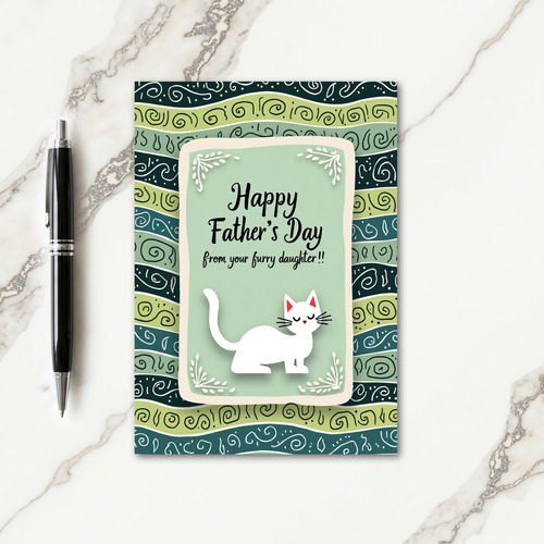 Pastel Fathers Day Feline Card