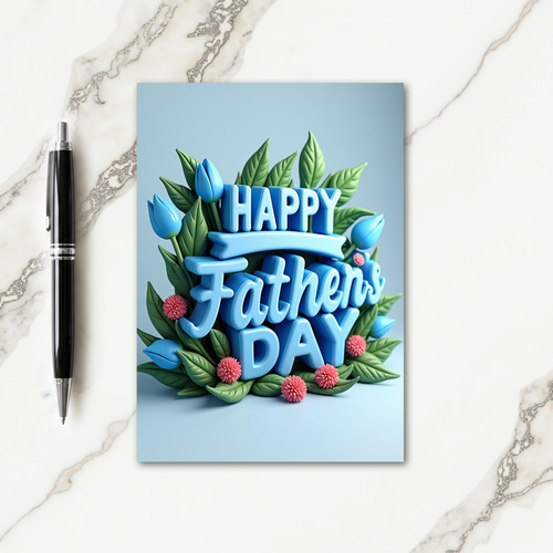Pastel Fathers Day Script Card