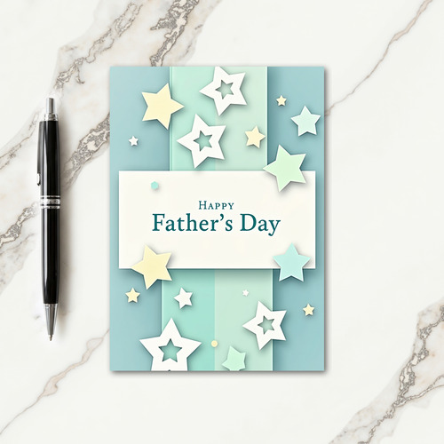 Pastel Fathers Day Shape Card