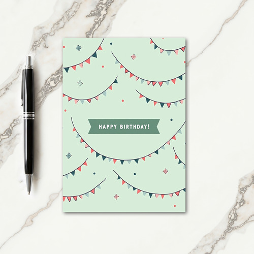 Pastel Flag Birthday Card