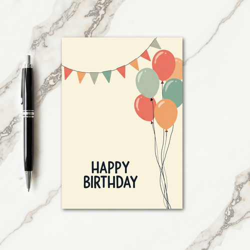 Pastel Flags Birthday Card