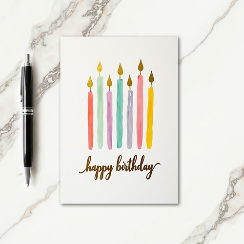Pastel Flame Birthday Card