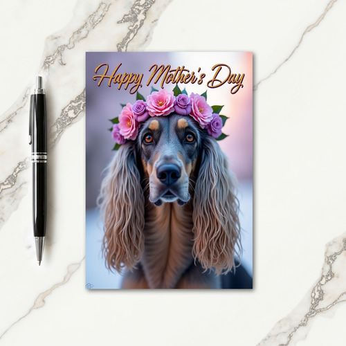 Pastel Floral Dog Portrait Card