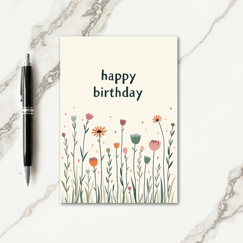 Pastel Flower Birthday Card