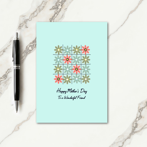 Pastel Flowers Mother Card Friend