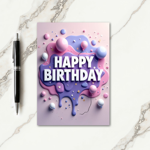 Pastel Fluid Birthday Card