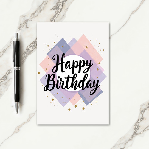 Pastel Geometric Birthday Card