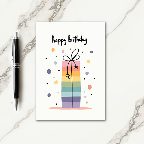 Pastel Gift Birthday Card