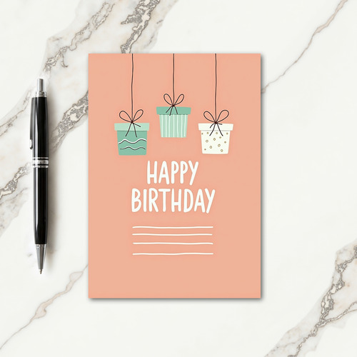 Pastel Gift Boxes Birthday Card