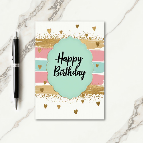 Pastel Glitter Birthday Card