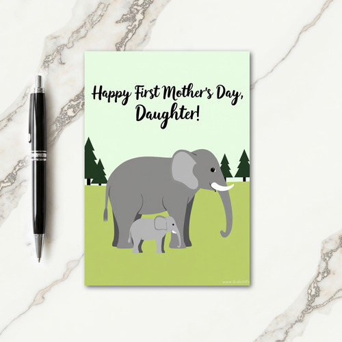 Pastel Green Tree Card