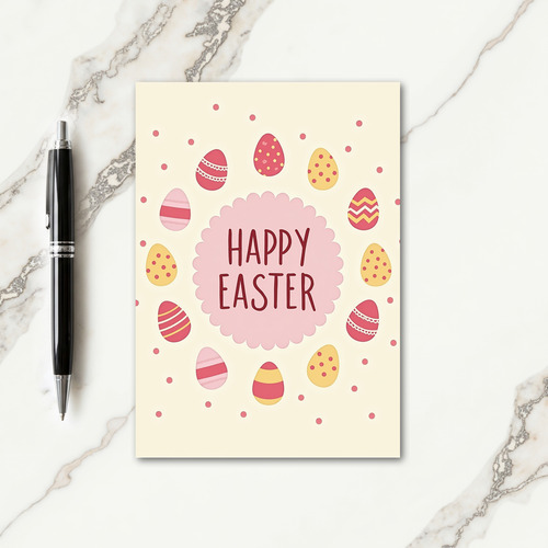 Pastel Happy Easter Faux Gold Foil Card