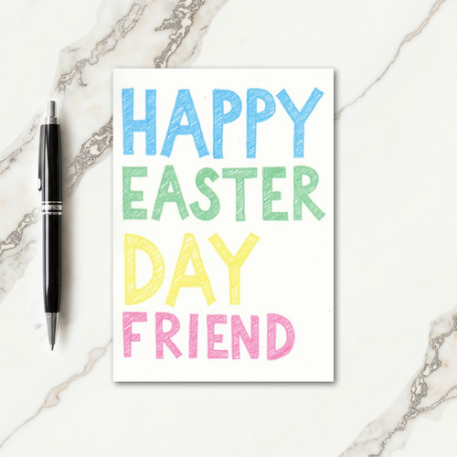 Pastel Happy Easter Friend Card