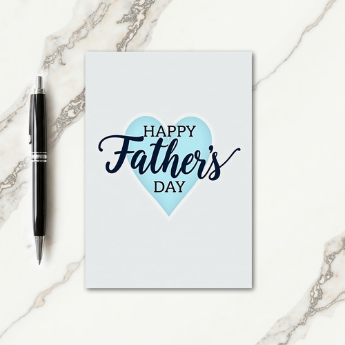 Pastel Heart Fathers Script Day Card