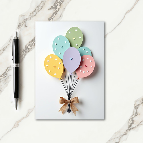 Pastel Hearts Birthday Card