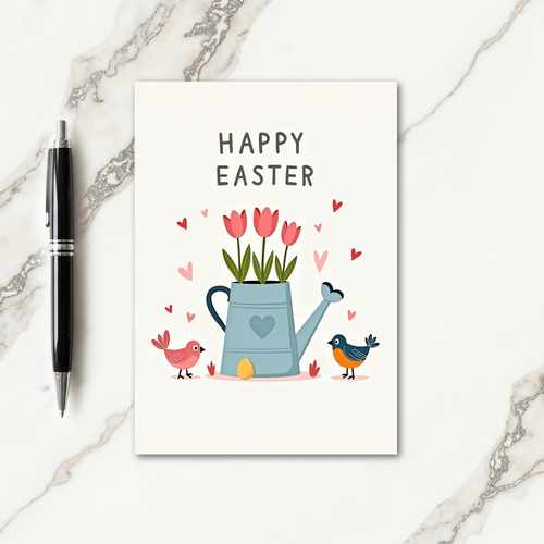 Pastel Hearts Easter Card