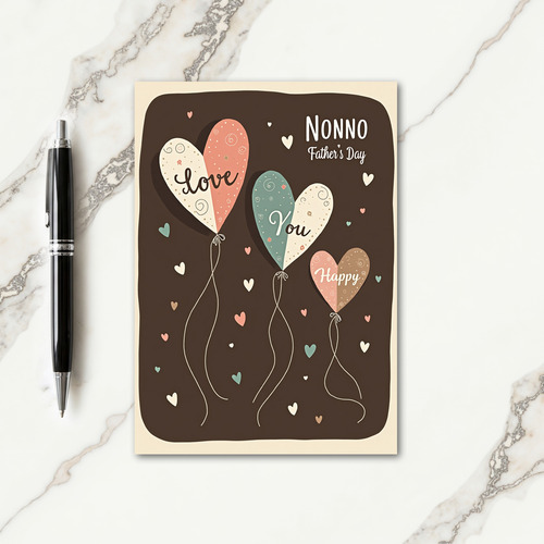 Pastel Hearts Fathers Day Card