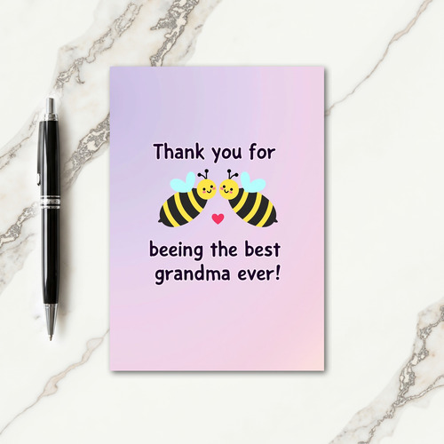 Pastel Insect Thank You Grandma Card