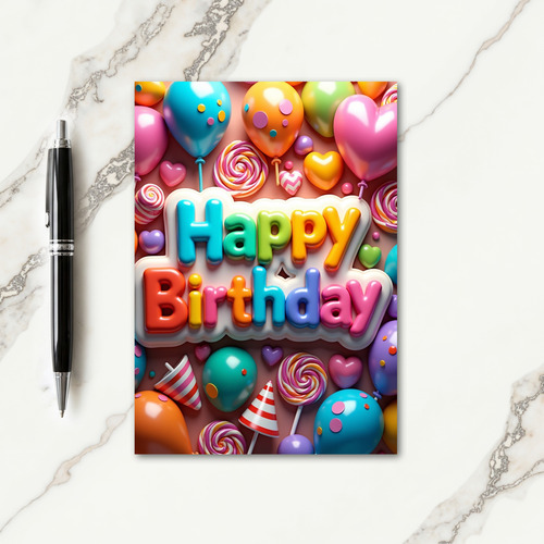 Pastel Letter Birthday Card