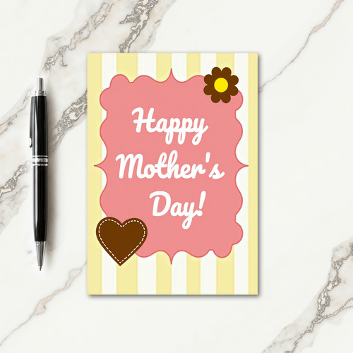 Pastel Mothers Day Heart Card