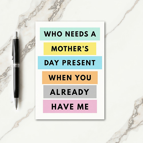 Pastel Mothers Day Message Card